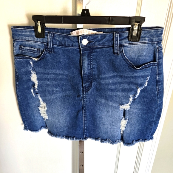 Tinseltown Dresses & Skirts - Tinseltown Distressed Denim Skirt sz 13